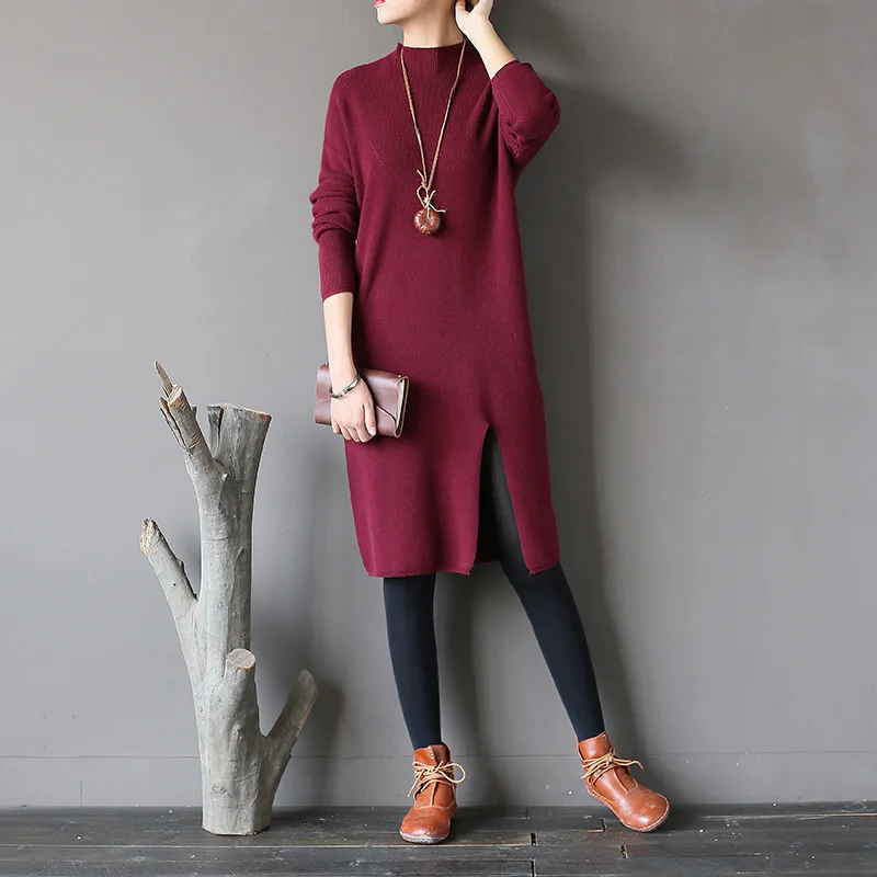 Johnature Women Pullover Sweater Knitted Cotton 2021 Autumn Winter New O-Neck Bat Sleeve Vintage Casual Warm Long | Женская одежда