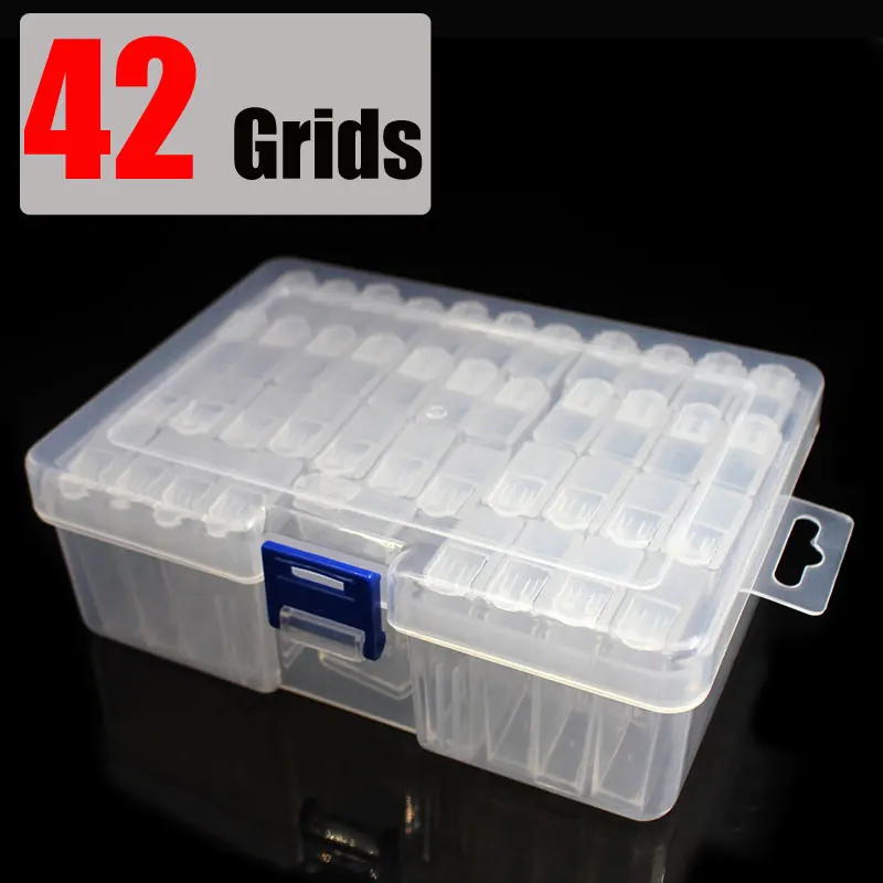 42 Grids Пластиковые аксессуары для алмазной живописи 6 12 42 64 слот контейнер для бутылок коробка для хранения держатель для алмазной живописи Daimond коробка для рисования - Цвет: 42 Grids