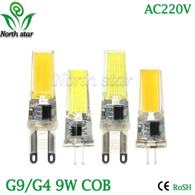 Светодиодная лампа с регулируемой яркостью G4 G9 AC DC 12V 220V 3W 6W 9W COB Mini 360 Угол луча