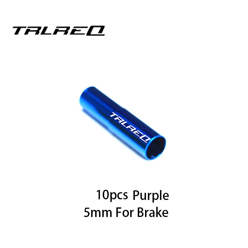 5mm 10pcs Purple 10 шт. алюминиевый 4/5 мм велосипедные тормоза/сменный кабель Кепки MTB тормоза дорожного велосипеда кабель Корпус Кепки s переключения линия наконечник Кепки аксессуары - Цвет: 5mm 10pcs Purple