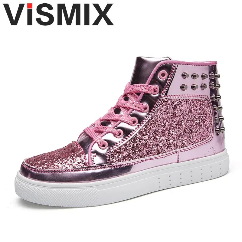 Мужская обувь для катания на коньках Цвет серебристый розовый с блестками