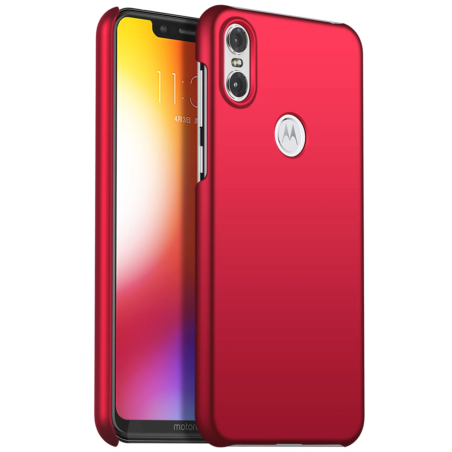 Роскошный Матовый Жесткий Чехол для Motorola Moto One vision, чехол для Motorola One XT1941, защитный чехол P30 P40 - Цвет: red