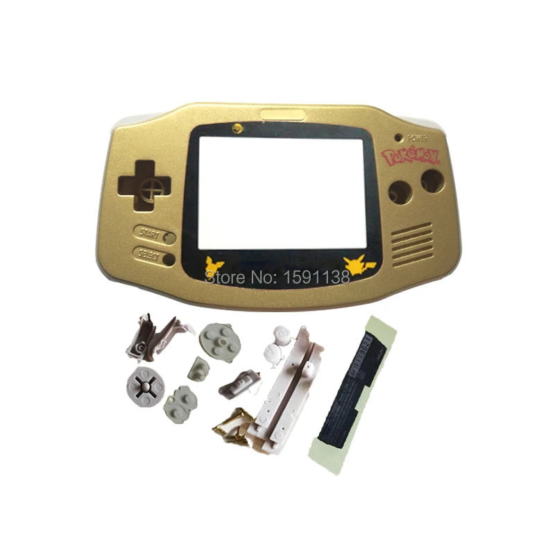 5pcs/lot New product Cartoon Mirror Lens Gold Repair Housing Shell Fit GameboyAdvance Plastic Case Cover Boy Game Color Advance |