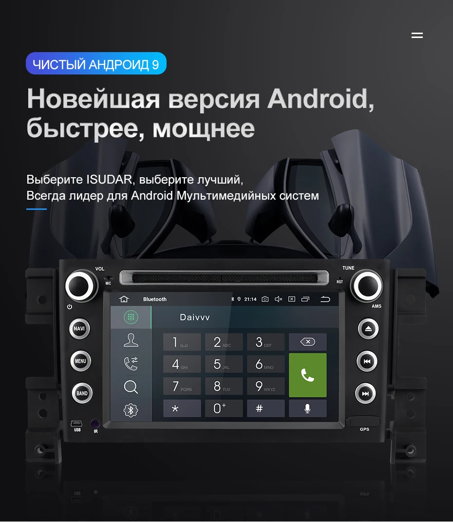 Isudar Авторадио для SUZUKI/Grand Vitara автомобильный мультимедийный плеер Android 9 dvd-проигрыватель 2 DIN gps 8 Core ram 4 Гб rom 32 Гб видеорегистратор с радио