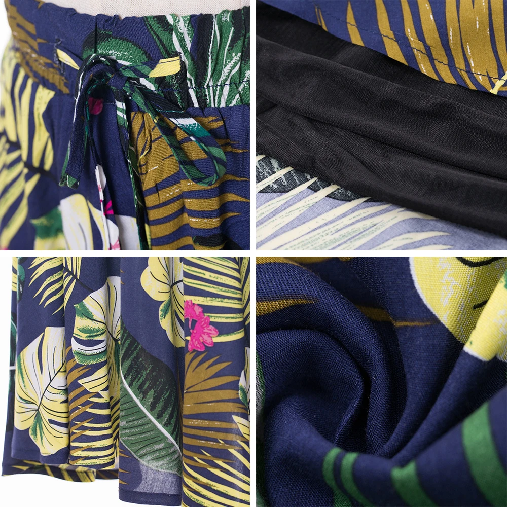 Юбка с цветочным рисунком для женщин 2019 винтажная богемная Пляжная Saia Jupe Femme