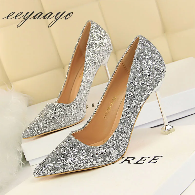 Женские свадебные туфли лодочки на высоком тонком каблуке с острым носком