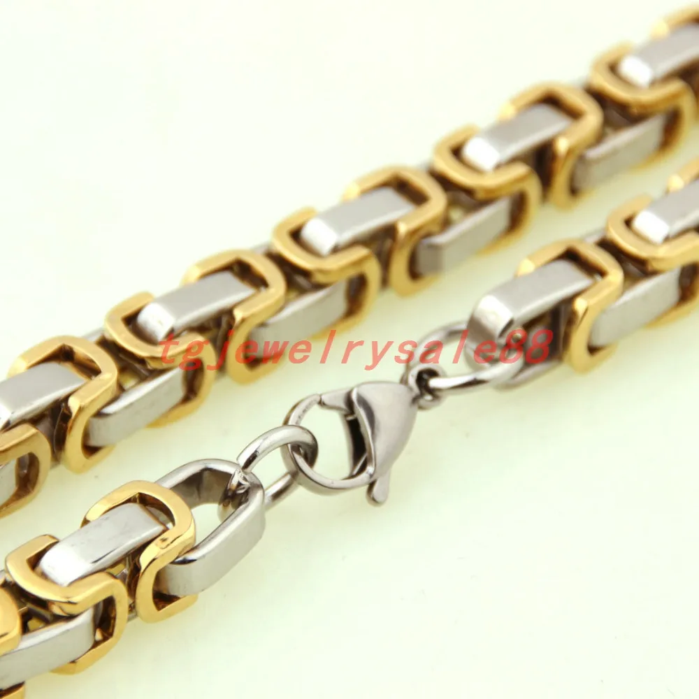 Мужская бижутерия в стиле панк ширина 5/6/8 мм серебристый золотой цвет