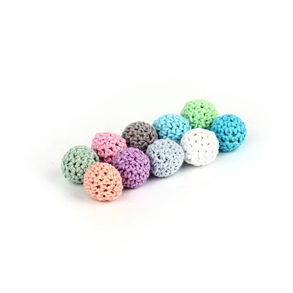 

500pcs Crochet Beads 16mm Teeth Nursing Pacifier Chains Accessories Wooden Teether Teething Wood Rattles Toys Nursing Gift
