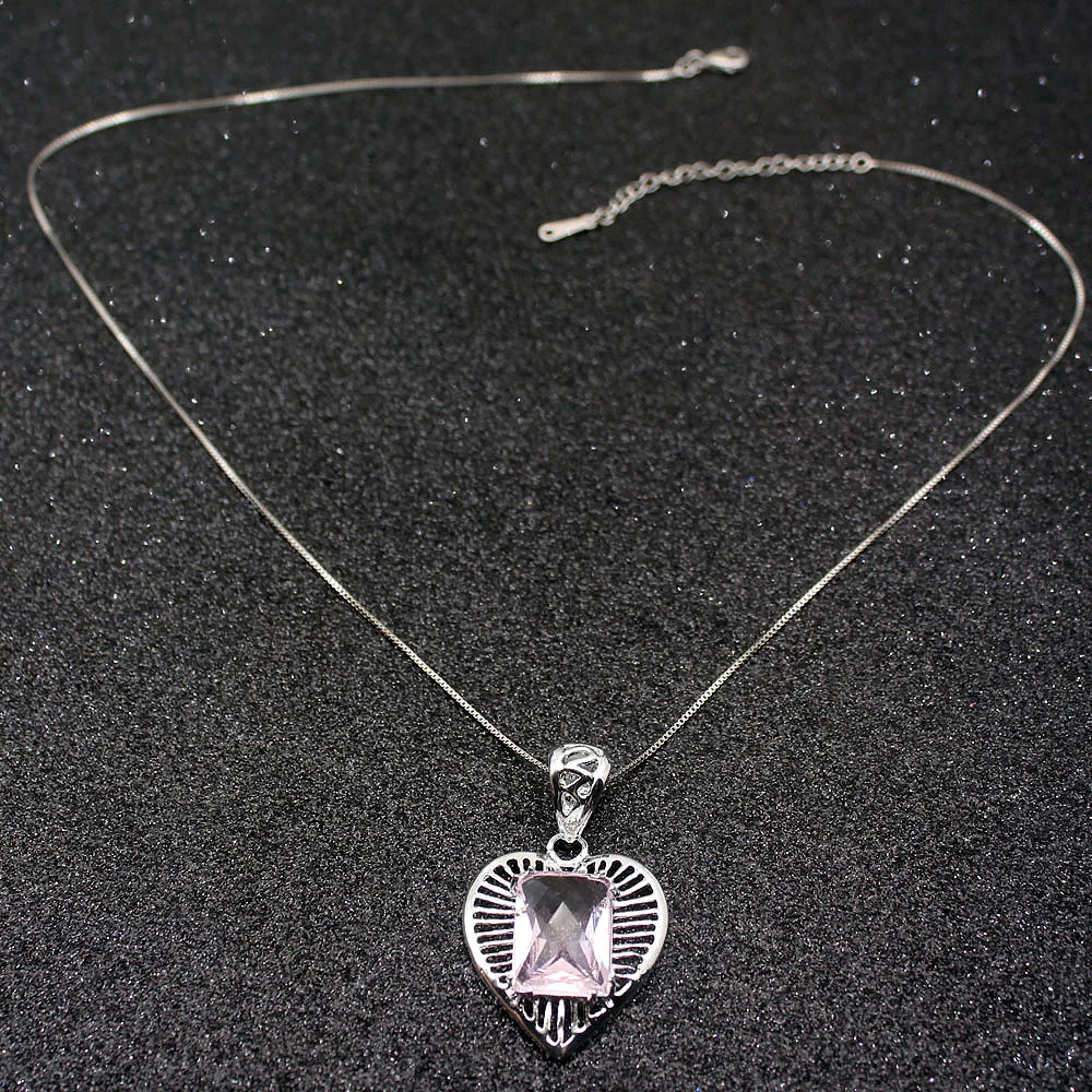 Hermosa Gushing модный PinkTopaz серебряный цвет для женщин Подвеска цепочка ожерелье 20
