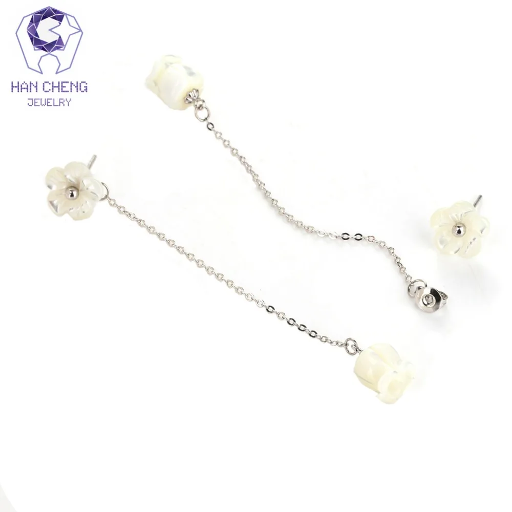 Новые Модные подвесные висячие серьги HanCheng в виде ракушек длинные цветов для