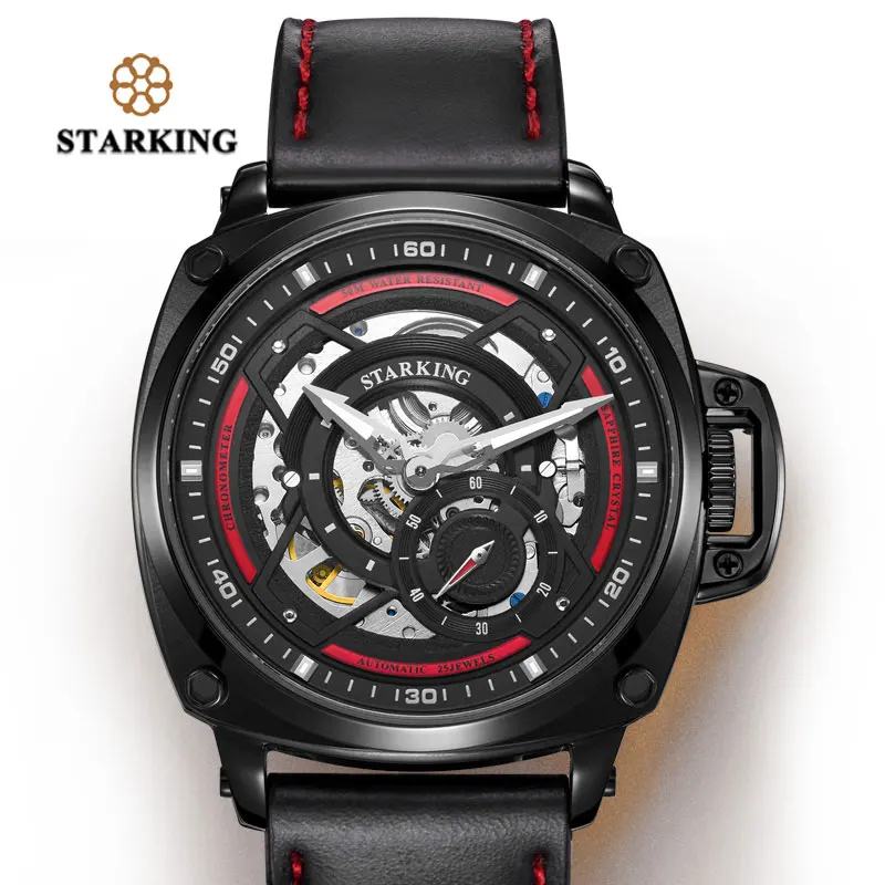 AM0236HL25 STARKING 50 м водонепроницаемые мужские часы xfcs Оригинальные Мужские автоматические механические часы в армейском стиле Прямоугольные Наручные часы - Цвет: AM0236HL25
