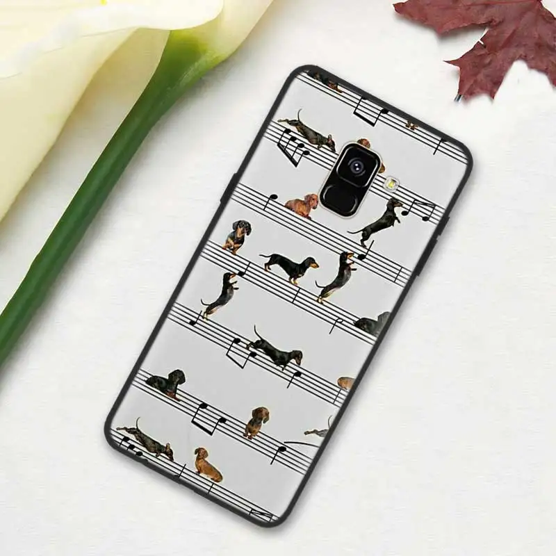 10 Черный мягкий силиконовый чехол Обложка для samsung Galaxy A7 A70 A50 A40 A30 A20 A10 A8 A9 A6 плюс A20E A6+ A8+ Собака Такса - Цвет: 10