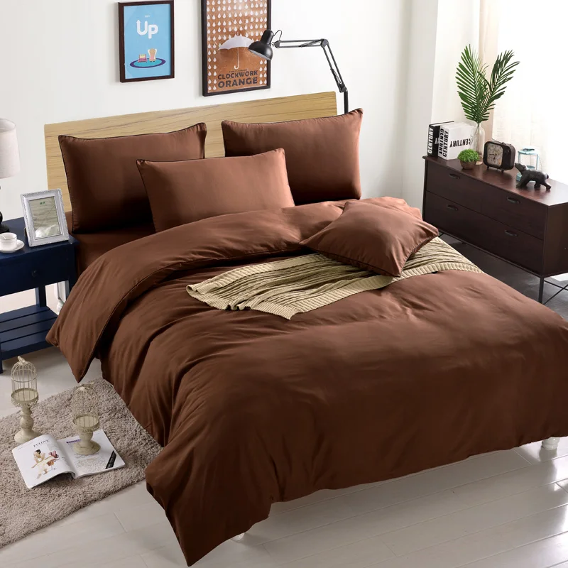 Bedding sets solid color polyester and cotton home textile duvet cover modern style bed sheet twin queen king | Дом и сад