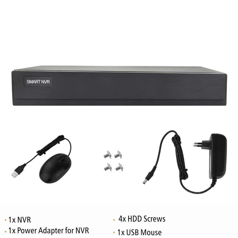 Сетевой видеорегистратор SVNVR 4CH 8CH 2MP H.265 с поддержкой жесткого диска 1x10TB выходом