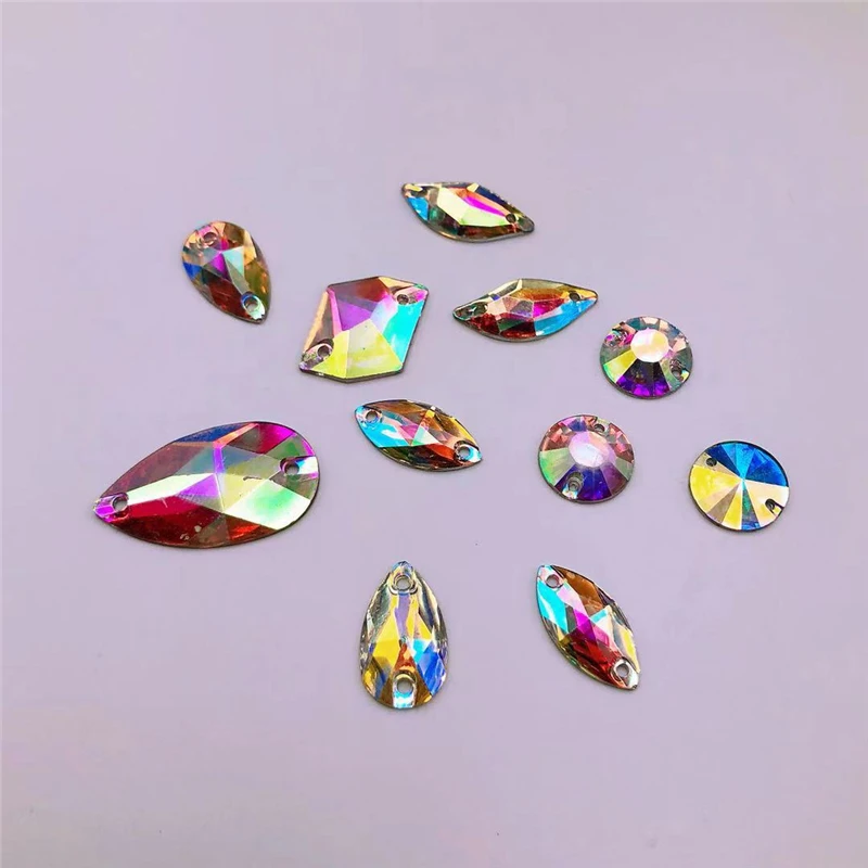 

5g mixed AB color hand sewing drill DIY acrylic resin diamond imitation glass hand sewing stone wedding dress shoes decoration