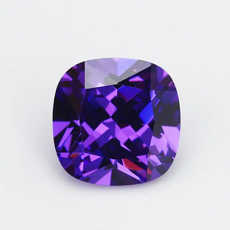 

50PCS 5x5~10x10mm Cushion Shape Violet color AAAAA Loose Cubic Zirconia stone Brilliant Cut CZ Stone For Jewelry DIY