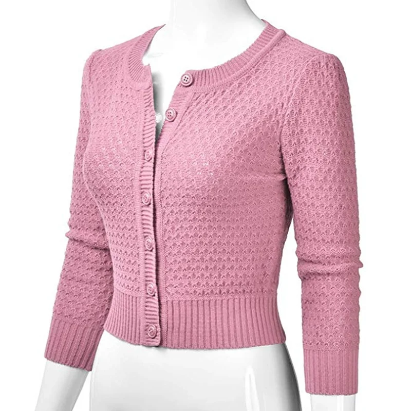 lightpink NIBESSER женский весенний Женский вязаный кардиган, свитер, пальто, короткая женская шаль, вязаная куртка для женщин размера плюс - Цвет: lightpink