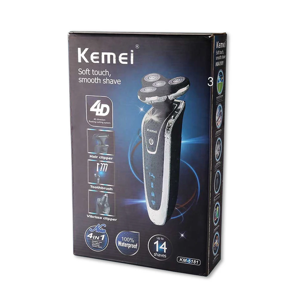 KEMEI 4D электробритва Для мужчин машины носа и волос триммер Перезаряжаемые Зубная