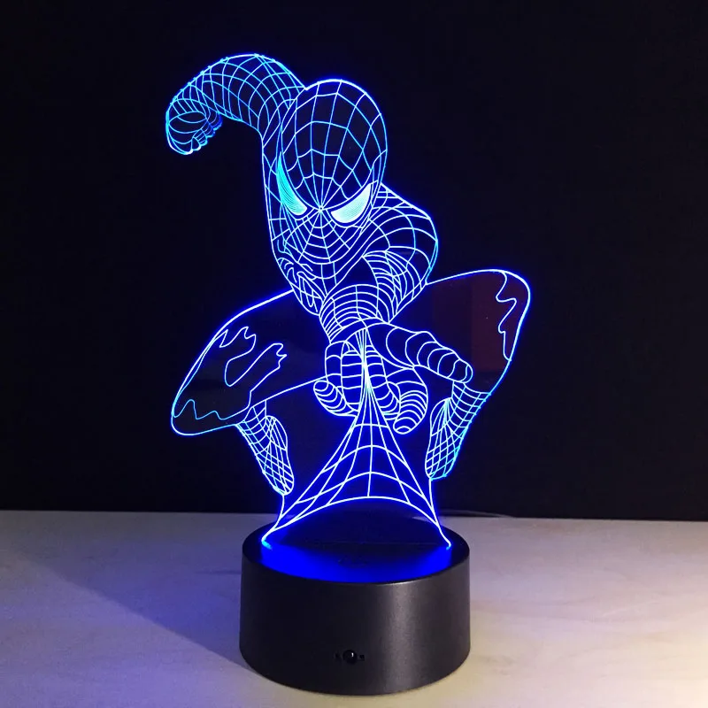 5 Chaohui супергерой Человек Рисунок человека-паука 3D лампа Новинка Светодиодный ночной Светильник разноцветная пульт дистанционного управления Творческий Lampara подарок для детей - Испускаемый цвет: 5