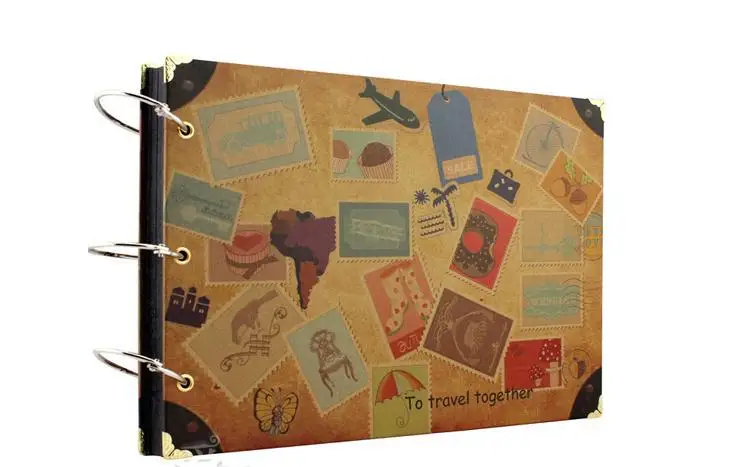 Бесплатная доставка 10 дюймовый фотоальбом сделай сам из воловьей кожи