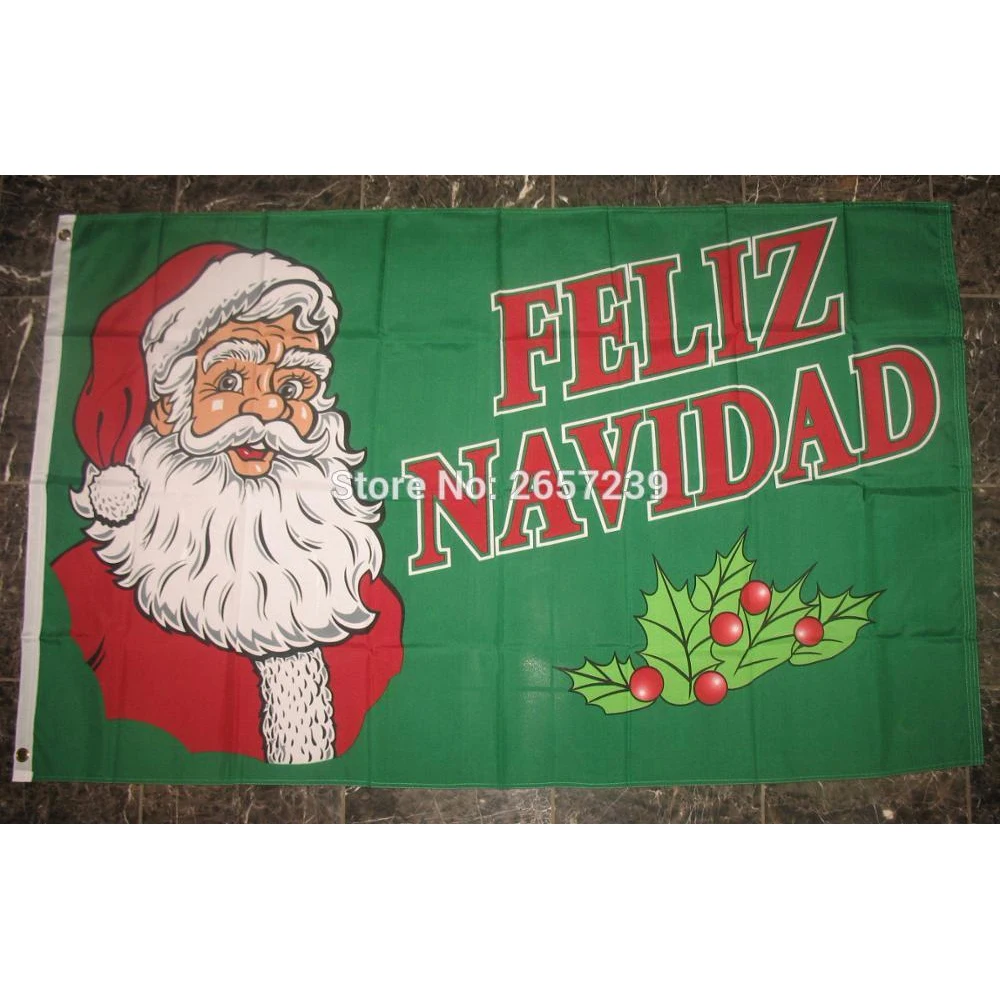 Feliz Navidad флаг Счастливого Рождества 3x5FT баннер 100D полиэстер латунные люверсы