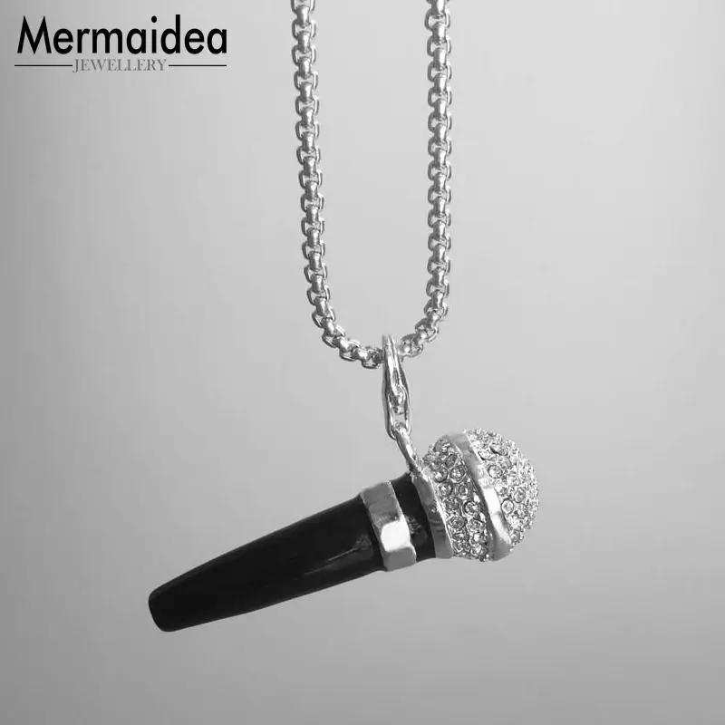 Подвеска с микрофоном из серебра 2020 пробы модные ювелирные изделия стильная