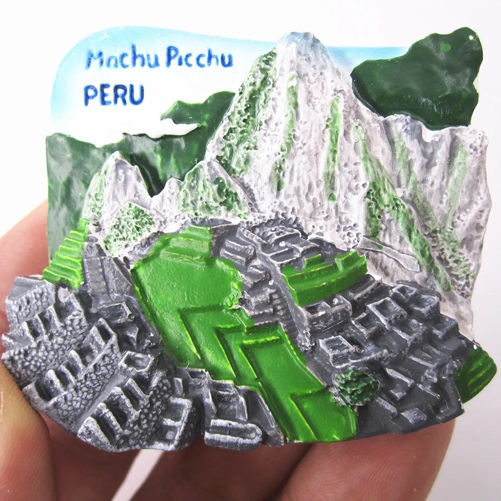 Peru Machu Picchu страна сувенир магнит на холодильник ручная роспись 3D смолы холодильник магнитная наклейка украшение дома аксессуары