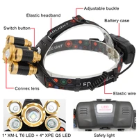 zoom headlight rechargeable headlamp zoomable head lamp 5 led t6 q5 flashlight torch 18650 battery usb charging line
