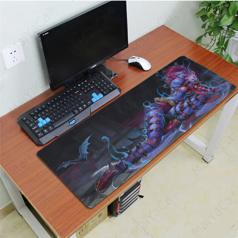 Lock Edge 30x80cm MaiYaCa крутой коврик для мыши League of Legends Эвелинн для ноутбука и компьютера большой коврик для мыши клавиатуры - Цвет: Lock Edge 30x80cm