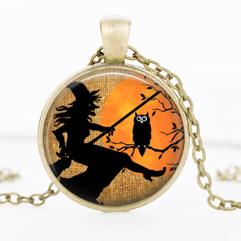 Женское винтажное ожерелье SUTEYI на Хэллоуин стеклянный кулон в виде купола