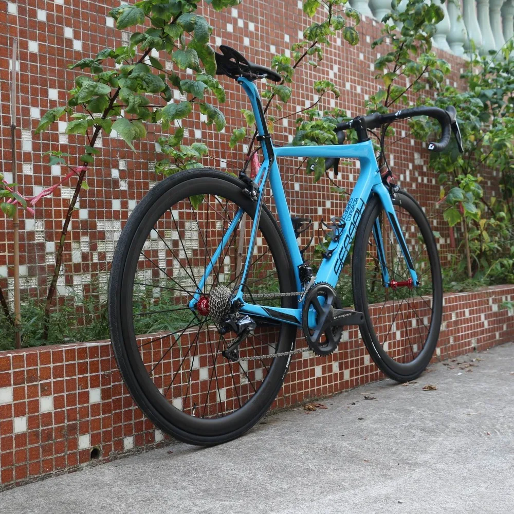 SERAPH superlight bule полный велосипед SHIMAO 8000 groupset с 22 скоростями 700 * 25C шина карбоновый