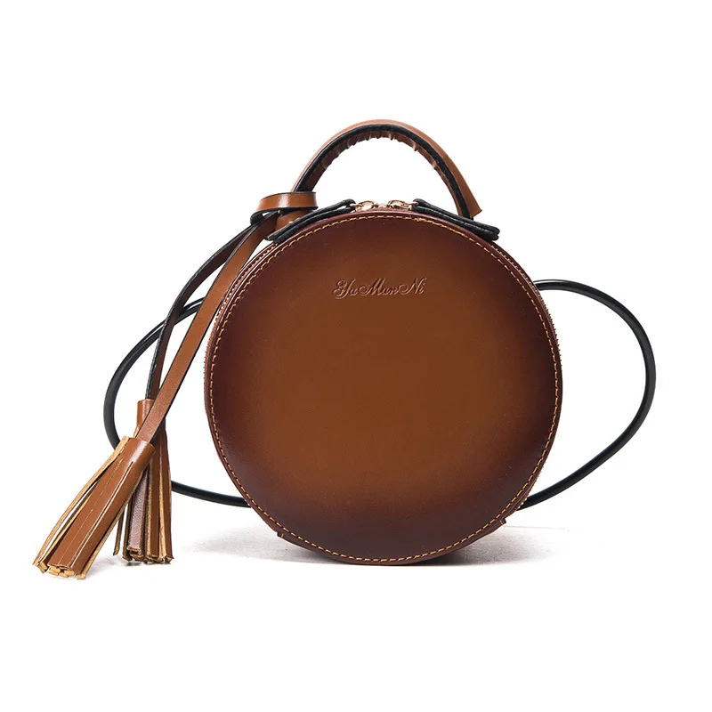 Новинка 2019 Брендовые женские сумки через плечо круглая сумка с кисточками на