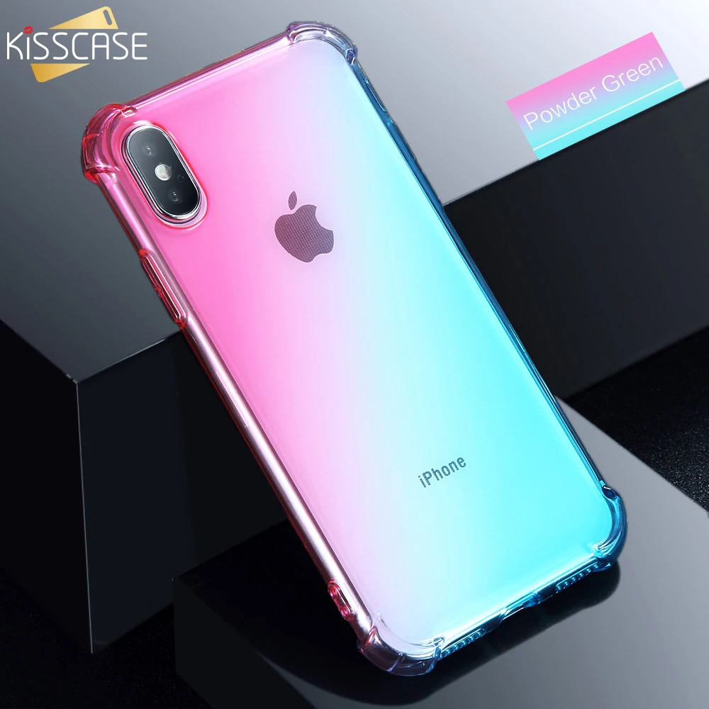 KISSCASE чехол для телефона айфон X XR XS Max 6 s 7 8 Роскошные градиент Мягкая силиконовая