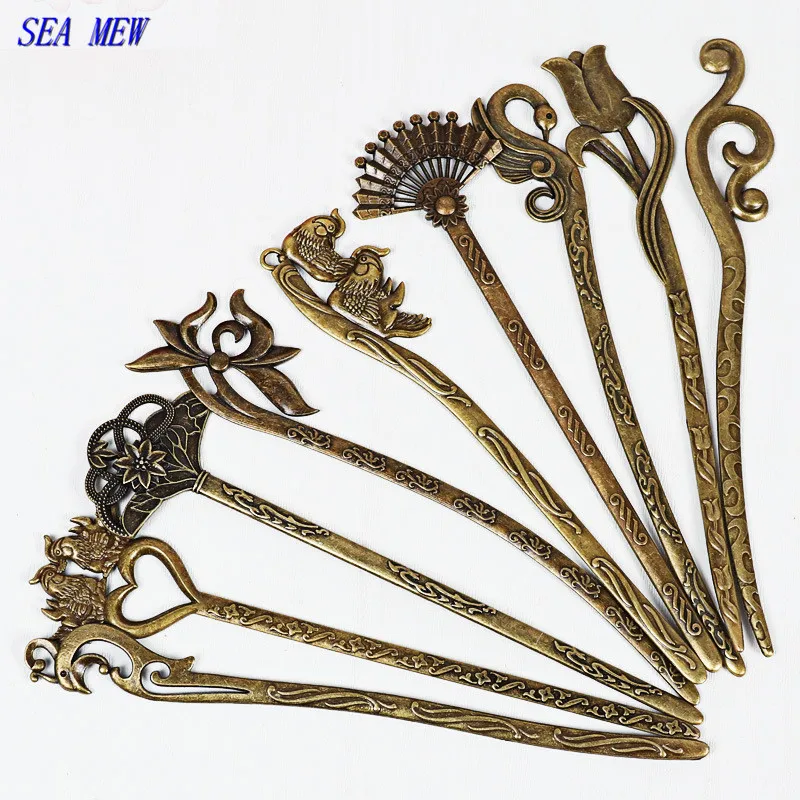 Женские палочки для волос SEA MEW винтажные из металлического сплава с бронзовым