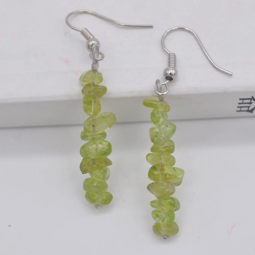 

Lucky Handmade Peridot Olivine Beads Earrings Jewelry For Woman Gift T170