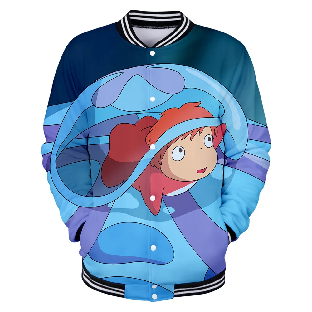 

Ponyo on the Cliff 3D Printed Baseball Jackets Fashion Women/Men Hot Sale 2019 Long Sleeve Jacket Casual Streetwear Clothes