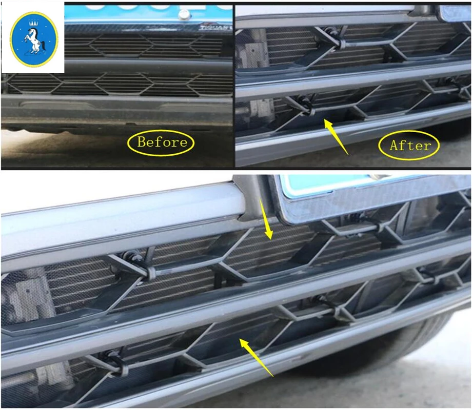 Yimaautotrims авто аксессуар передняя решетка вставка сетка крышка отделка Подходит для Volkswagen VW Tiguan