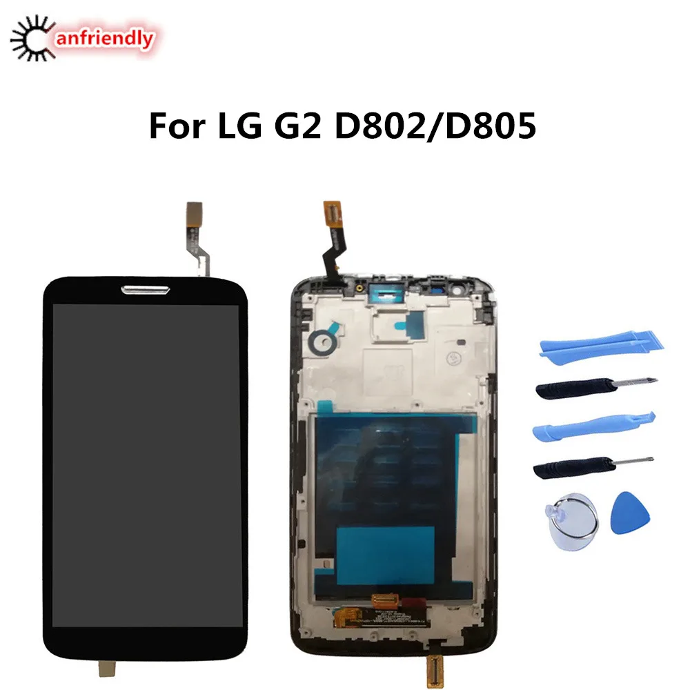Для LG Optimus G2 D802 D805 D800 D801 D803 5 2 &quotЖК-экран с рамкой + Сенсорная панель Замена экрана