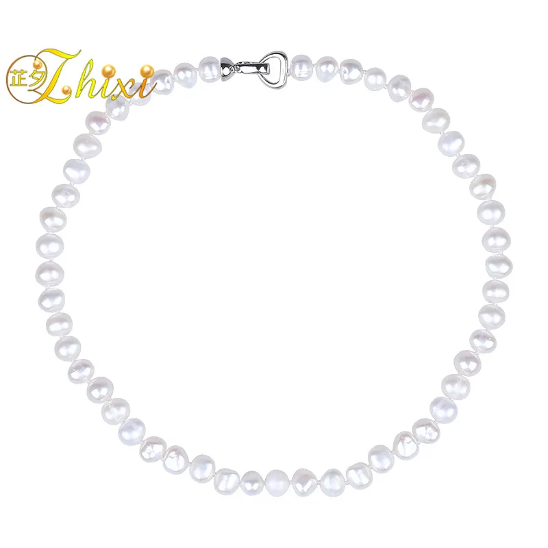 Жемчужное ожерелье ZHIXI в стиле барокко хорошее украшение из натурального