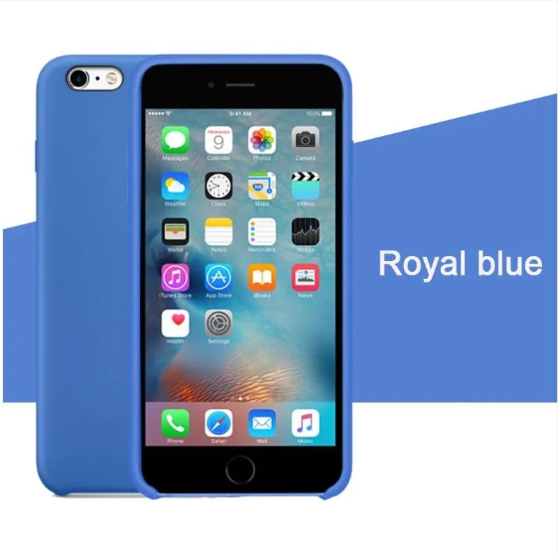 Royal Blue Чехол для iPhone Xs MAX XR X чехол s для Apple iPhone 7 8 6 s Plus 5S SE официальный стиль силиконовый чехол с логотипом - Цвет: Royal Blue