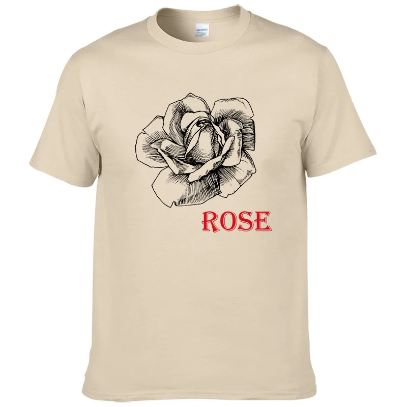 2017 модная летняя футболка с принтом розы мужские хлопковые топы коротким рукавом