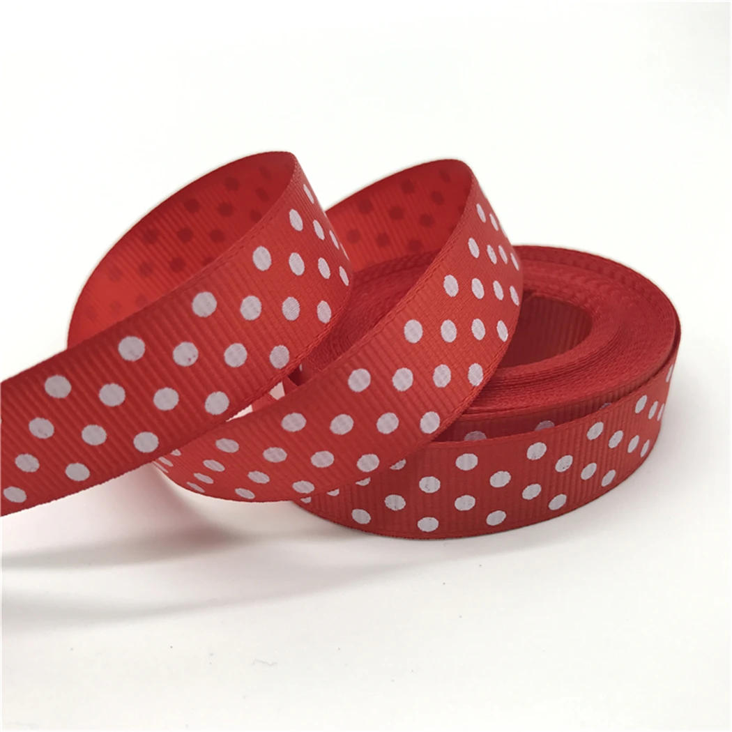 5Yards/Lot 5/8&quot 15mm Ribbon Grosgrain Printing Polka Dots Hair Bow Wedding Christmas Decoration Polyester DIY Sewing | Дом и сад
