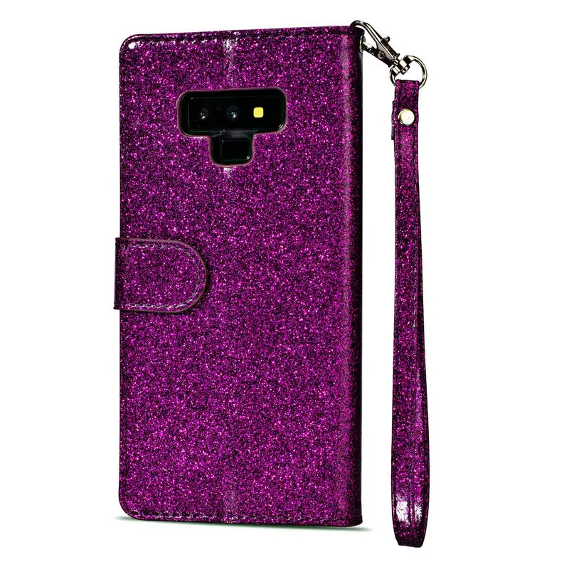 Чехол для Samsung S9Plus чехол Note9 блестящий откидной на молнии Note 9 чехол-бумажник Galaxy S7