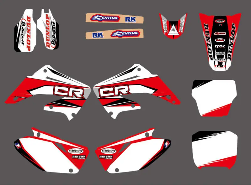 Графические и Фоновые наклейки наборы для Honda CR125 CR250 2002 2003 2004 2005 06 07 08 09 10 11 2012 CR 125