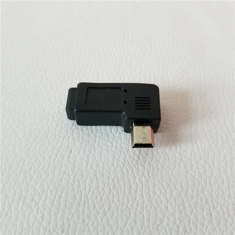 Адаптер 100 шт./лот USB Mini B штекер гнездо 90 градусов левый гибкий преобразователь