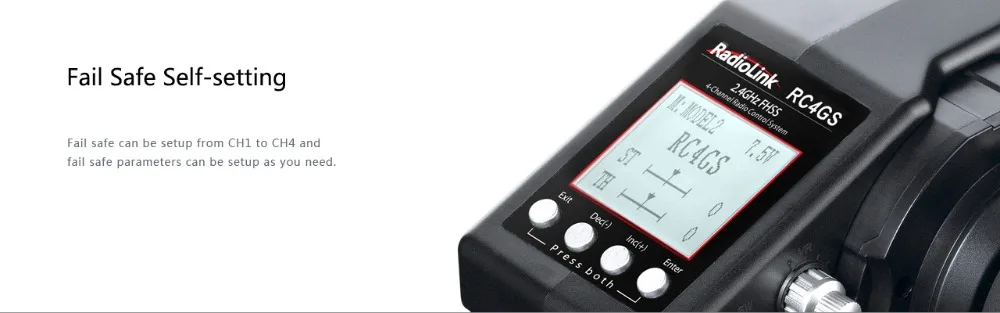 Радиоприемник rdiolink RC4GS 2,4G 4CH Автомобильный контроллер передатчик+ R6Fg гироскоп внутри приемника для радиоуправляемого автомобиля лодки(расстояние 400 м