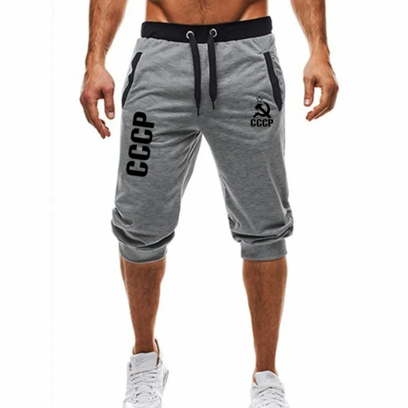 7 gray Спортивная одежда для фитнеса, шорты для бега, повседневная одежда для тренировок, мужские шорты, летние новые модные мужские повседневные шорты до колена - Цвет: 7 gray