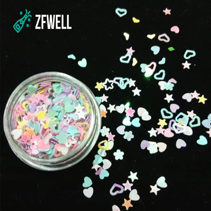 ZFWELL 1 шт./Лот Красочные Блестки сердце Пентакль макияж глаз свадебное украшение