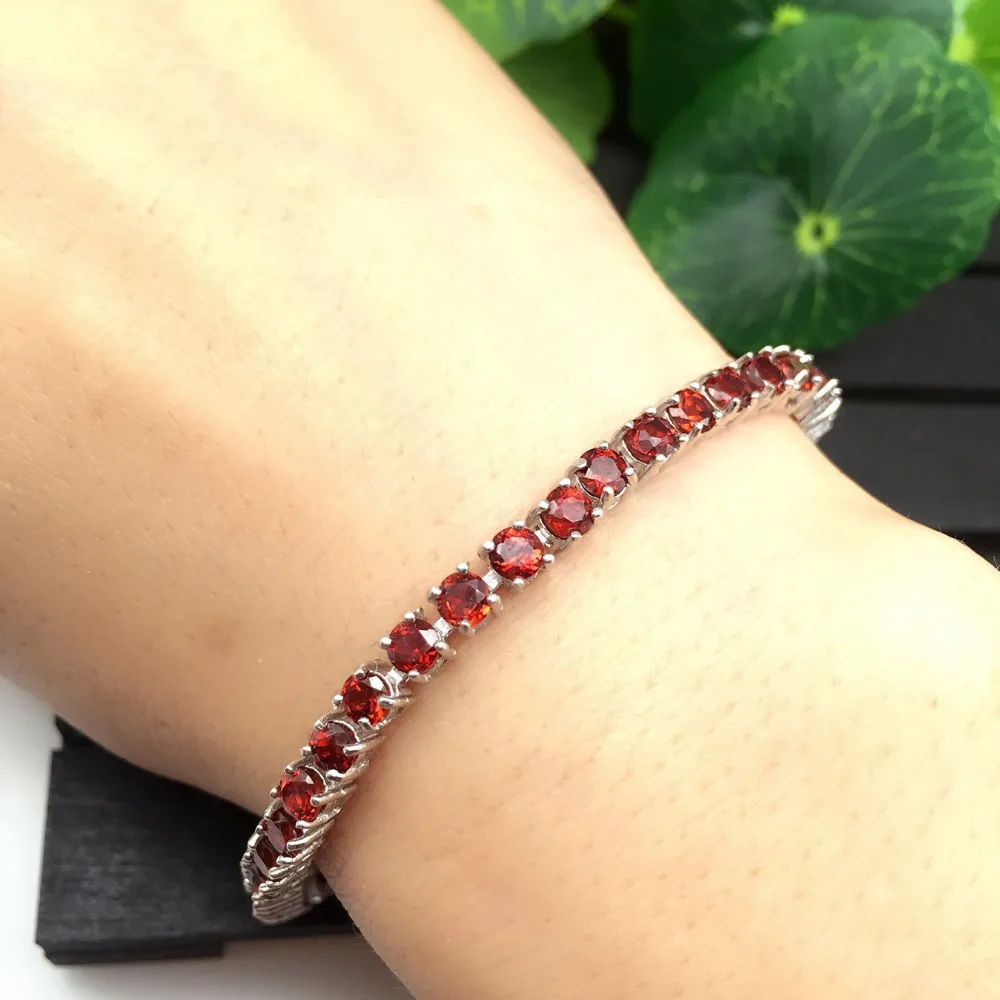 

KJJEAXCMY fine jewelry 925 silver pomegranate stone bracelet.