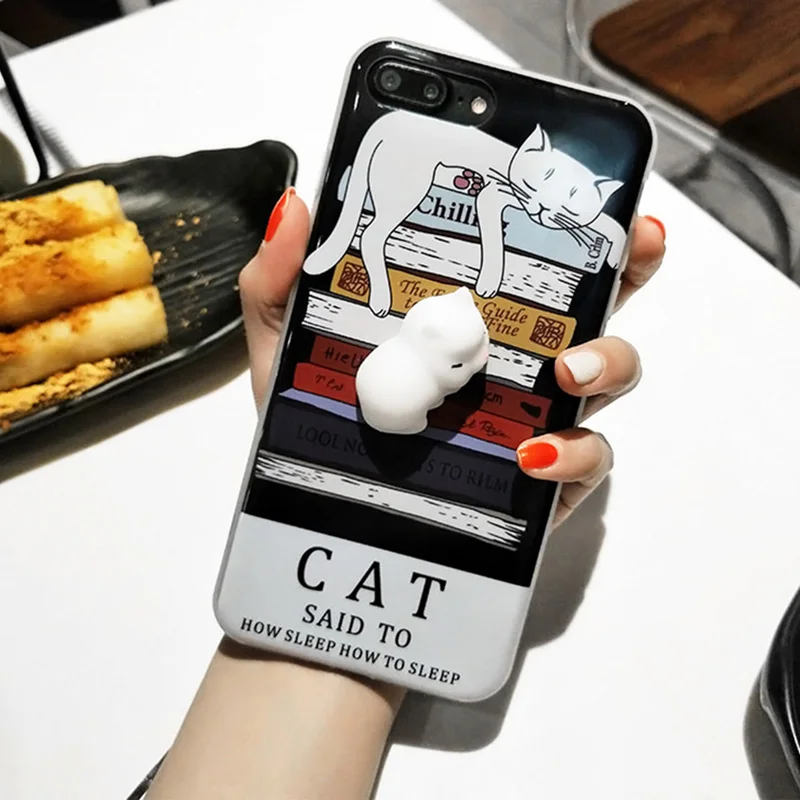 Polar Bear животных мягкими чехол для iPhone 7 6 S Давление выпуска squishi руб Cat